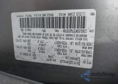 2007 Dodge Nitro Slt/Rt z USA, uszkodzony, nr VIN 1D8GU58K57W559784